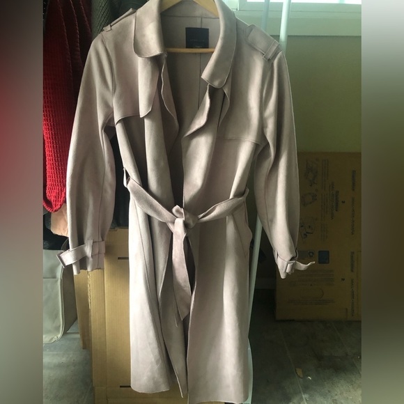 AMARYLLIS UK suede-like soft trench coat - Picture 2 of 9